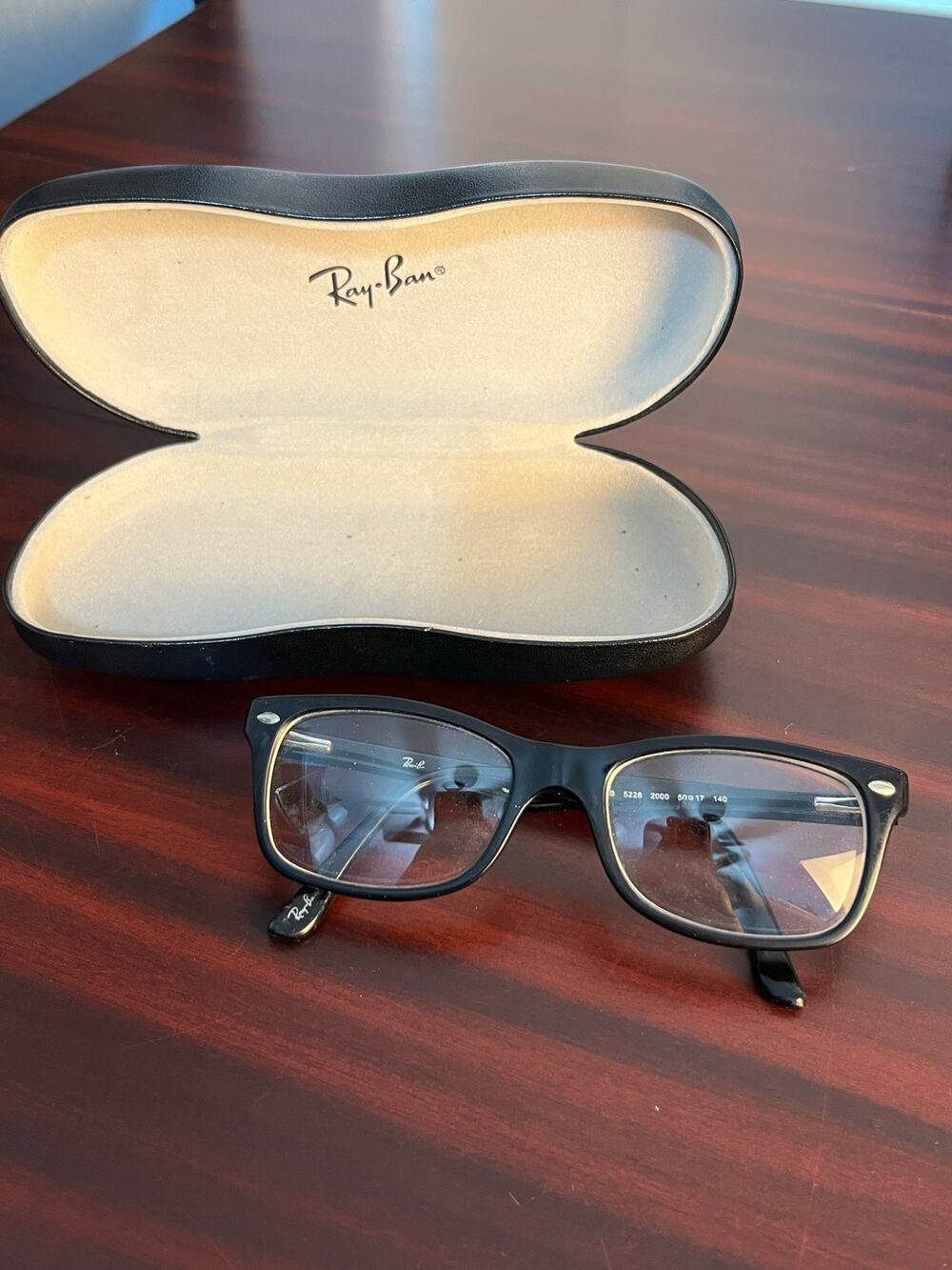 Ray-Ban Black Eyeglass Frames Clamshell Case RB 2880 2000 50/17 140 Preppy
